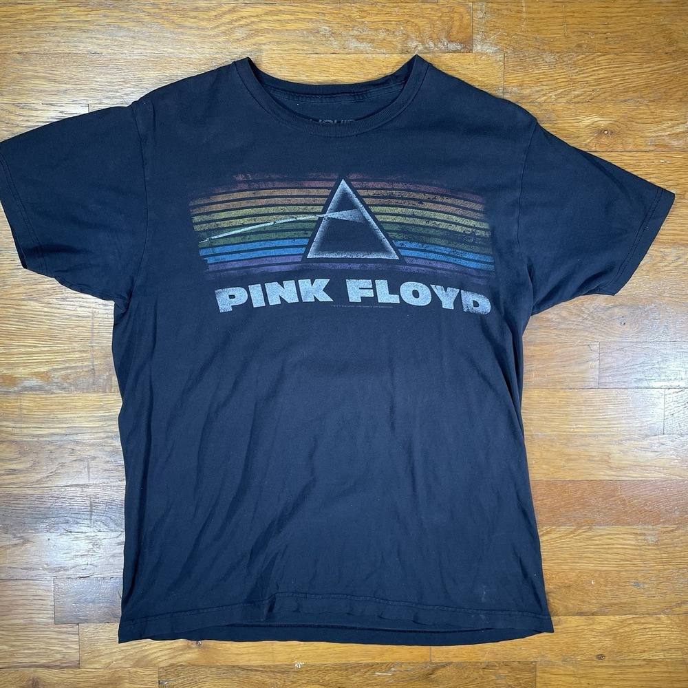Liquid Blue Pink Floyd Black T Shirt 100% Cotton Regular Fit Mens Size L EUC